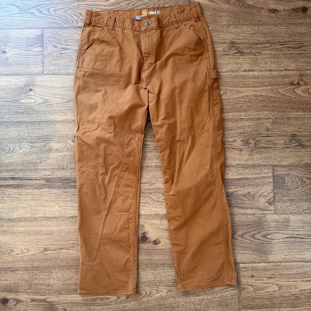 Vintage Carhartt Carpenter Tan Relaxed Fit Pants 38x34 EUC